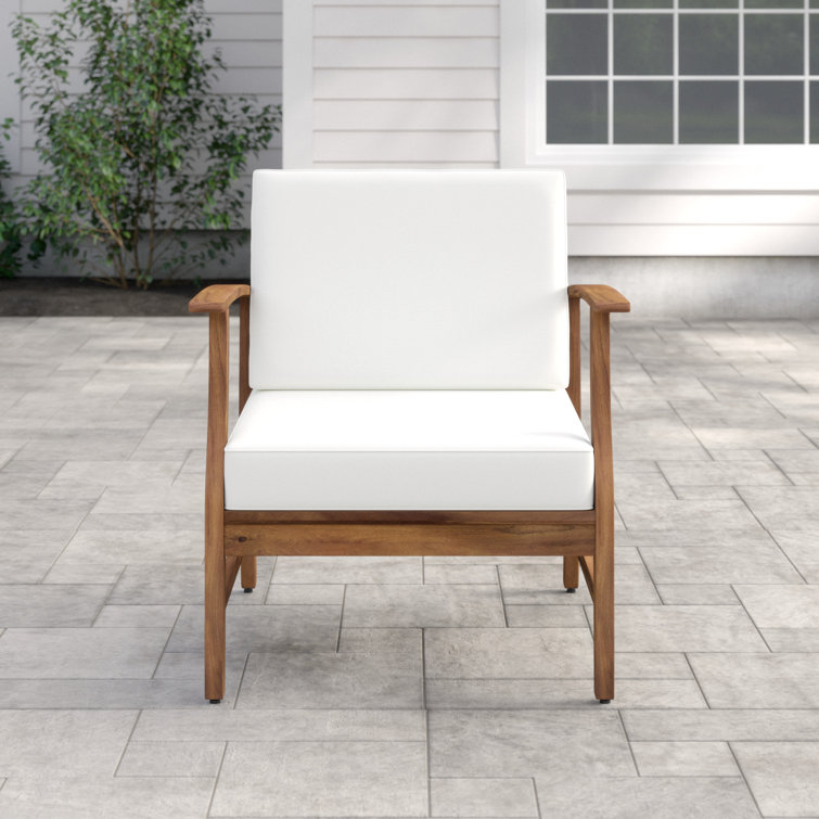 Wooden lounge chair online with cushion